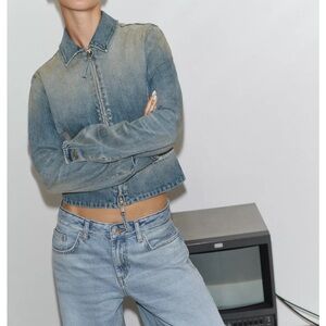 Zara TRF ZIP-UP DENIM JACKET